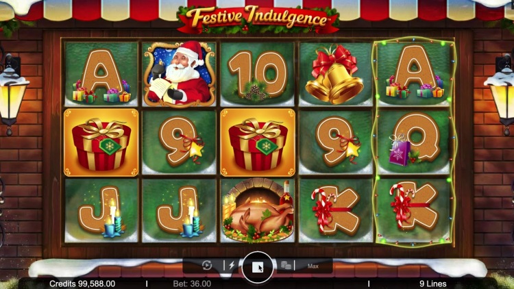 Рождественская тематика на игровом слоте «Festive Indulgence» в казино Фрэш